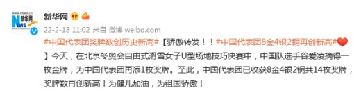 中国代表团8金4银2铜再创新高