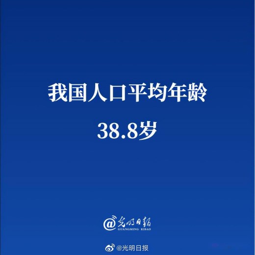 我国人口平均年龄38.8岁